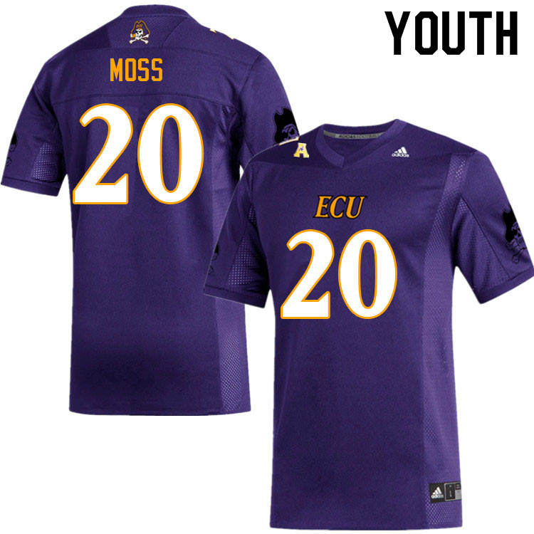 Youth #20 Ty Moss ECU Pirates College Football Jerseys Sale-Purple